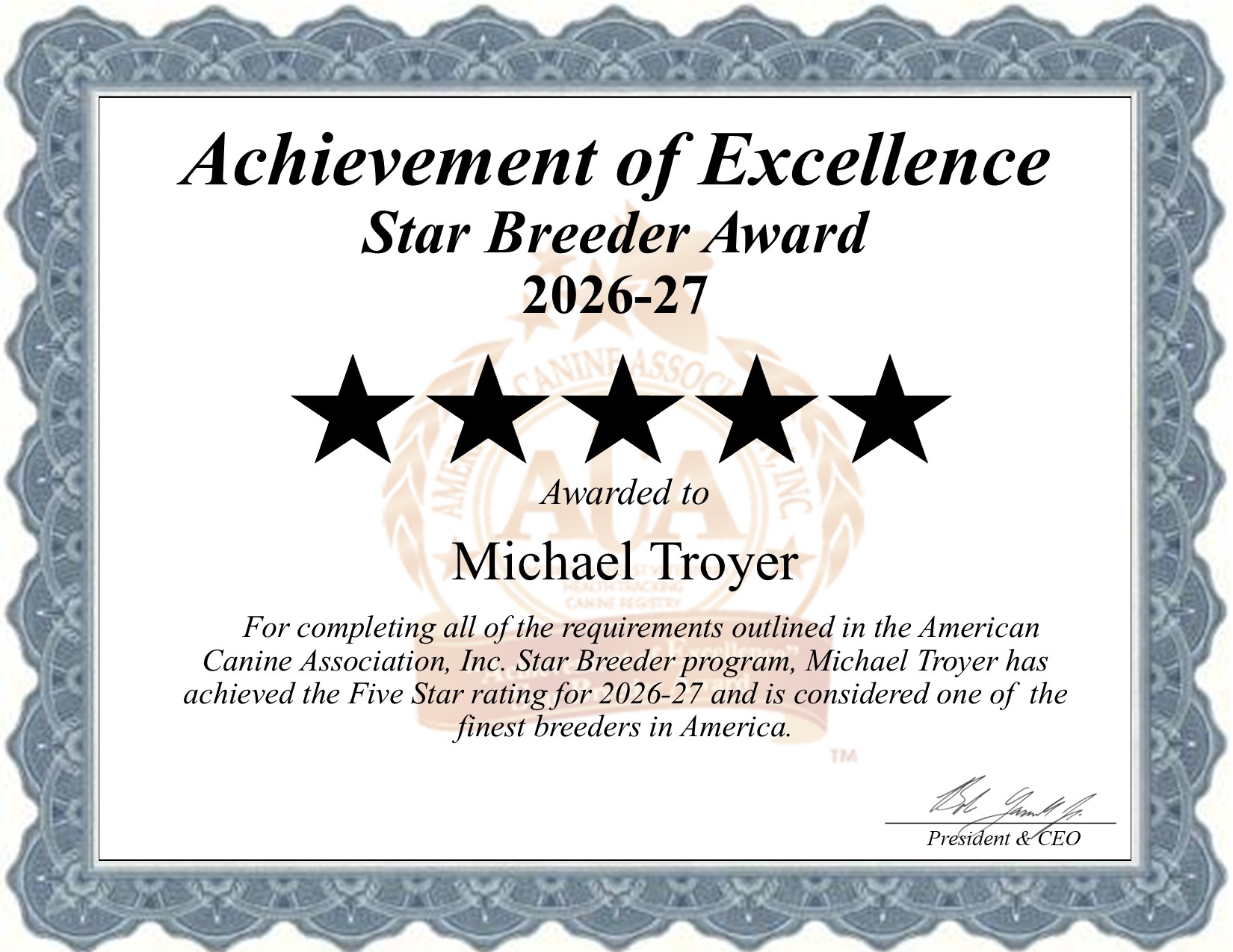 Michael, Troyer, dog, breeder, star, certificate, Michael-Troyer, Fresno, OH, Ohio, puppy, dog, kennels, mill, puppymill, usda, 5-star, aca, ica, registered, Havanese, none